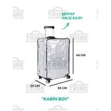 Trink Çanta Valiz Ve Bavul Kılıfı Şeffaf Su Geçirmez Kir Tutmaz Kolay Temizlenebilir Kabin Boy