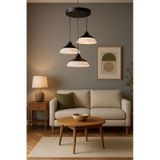 Trinova 3lü Siyah-beyaz Avize Salon Oturma Odası Modern