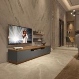 Trio 4s Mdf Tv Ünitesi Tv Sehpası - Ceviz - Antrasit - Ceviz - Antrasit