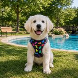 TRİO Air-Mesh JELİBON Desenli Köpek Göğüs Tasması, L | Nefes alabilir , rahat ve dayanıklı