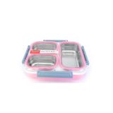 TRio Life 3 Bölmeli Paslanmaz Çelik Sızdırmaz Saklama Kabı Beslenme Kabı 1,2 Lt. Pembe
