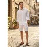 trio resort store erkek keten şort (beyaz, 31)