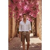 trio resort store erkek keten şort (camel, 36)