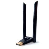 TRIO W136 300Mbps Kablosuz WiFi Adaptör, Çift Antenli USB Wireless Dongle, PC Laptop Notebook İçin USB WiFi Alıcı, Windows 10/11 Uyumlu Tak Çalıştır Kablosuz İnternet Adaptörü