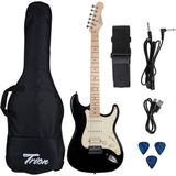 Trion TGP-112-BK Siyah Elektro Gitar Seti Aksesuar ve Amfi Dahil 22 Perdeli Profesyonel Kullanım İçin - Renk - Çok Renkli