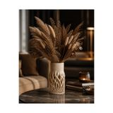 triora Bohem Stil Ağaç Vazo - Toprak Tonları Salon Dekoru minimalist, modern vazo 20cm yükseklik x 11cm genişlik