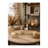 triora Sereno İkili Geyik Seti – Modern Minimalist 3D Dekoratif Geyik Biblo & Heykel Seti | Ev Ofis Dekorasyon Objesi