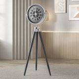 Tripod Ahşap Saat Gümüş-Siyah Siyah Ayak