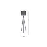 Tripod Ahşap Üç Ayaklı Lambader Gri Ayak / Füme Şapka