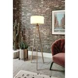 Tripod Lambader 3 Ayaklı – Modern Dekoratif Ayaklı Lamba, E27 Duy Uyumlu, MDF Ahşap Ayaklı Salon ve Yatak Odası Aydınlatma (Kahverengi, 120 cm)