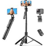 Tripod Selfie Çubuğu, 360 Derece Manevra Kabiliyeti, Uzaktan Kumandalı, 155 cm Uzunluğunda, Tüm Telefon Boyutları İle Uyumlu, İnfluencer Selfie Video Vlog Çekimi İçin Tripodlu Selfie Çubuğu
