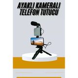 Tripod Telefon Tutucu Kumandalı Mikrofon Led Işık Vlog Video Kayıt - Mmmmmm4774-3883