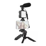 Tripod Telefon Tutucu Kumandalı Mikrofon Led Işık Vlog Video Kayıt P201428s3640