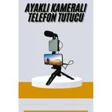 Tripod Telefon Tutucu Kumandalı Mikrofon Led Işık Vlog Video Kayıt P203644s8835