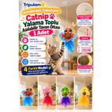 TRİPULAM Catnipli Asılabilir Kedi Tavan Oltası – Catnip Yalama Toplu Yapışkanlı 170 cm Esnek İpli Tüylü Kedi Oyuncağı