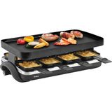 Trisa Raclette Supreme 8 Izgara, 1500W, 8 Tava, Dökme Alüminyum Plaka - Siyah