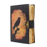 TRISKY Embossed Vintage Leather Journal, 200 Pages Antique Handmade Deckle Edge Vintage Paper, Leather Sketchbook, Journal, Notebook with Lock (BIRD_5X7)