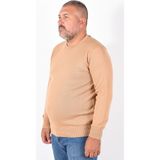 Trist Star %100 Pamuk Camel Renk Büyük Beden Erkek Kazak Uzun Kol Bisiklet Yaka Günlük Kullanım - 4XL