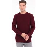 Trist Star Bordo Erkek %100 Pamuk Pirinç Örgü Bisiklet Yaka Triko Kazak TRIST-1207 - 2XL