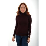 Trist Star Bordo Fitilli Kadın Balıkçı Yaka Yün Triko Kazak TRIST-6157