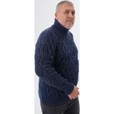Trist Star BÜYÜK BEDEN ERKEK LACIVERT BALIKÇI SAÇ ÖRGÜLÜ YÜN KAZAK TRIST-2119