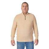 TRİST STAR Büyük Beden Erkek%100 Pamuk Dik Yaka Fermuarlı Kazak - Konfor ve Şıklık Bir Arada