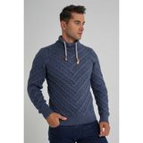 Trist Star Erkek Ağaç Desenli Boru Yaka Yün Kazak TRIST-5349 - İndigo - 2XL