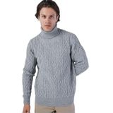 TRİST STAR Erkek Balıkçı Yaka Triko Yün Kazak Trist-5310, Gri - 2XL