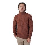 TRİST STAR Erkek Balıkçı Yaka Triko Yün Kazak Trist-5310, Kiremit - 2XL