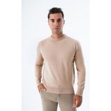 Trist Star Erkek Bej %100 Pamuk Bisiklet Yaka Triko Kazak TRIST-1101 - 2XL