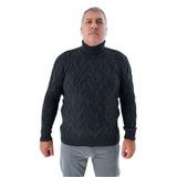 TRİST STAR Erkek Büyük Beden Pirinç Saç Örgülü Triko Kazak Trist-2118, Antrasit - 3XL