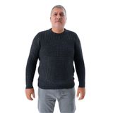 TRİST STAR Erkek Büyük Beden Selanik Örgü Triko Kazak TRIST-2116, Antrasit - 3XL