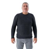 TRİST STAR Erkek Büyük Beden Selanik Örgü Triko Kazak TRIST-2116, Antrasit - 4XL