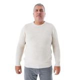 TRİST STAR Erkek Büyük Beden Selanik Örgü Triko Kazak TRIST-2116, Bej - 3XL
