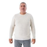 TRİST STAR Erkek Büyük Beden Selanik Örgü Triko Kazak TRIST-2116, Bej - 5XL