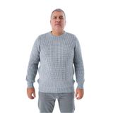 TRİST STAR Erkek Büyük Beden Selanik Örgü Triko Kazak TRIST-2116, Gri - 4XL