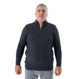 TRİST STAR Erkek Büyük Beden Zikzak Desenli Triko Kazak TRIST-2117, Antrasit - 3XL