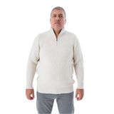 TRİST STAR Erkek Büyük Beden Zikzak Desenli Triko Kazak TRIST-2117, Bej - 3XL