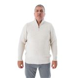 TRİST STAR Erkek Büyük Beden Zikzak Desenli Triko Kazak TRIST-2117, Bej - 4XL
