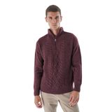 TRİST STAR Erkek Dik Yaka Triko Kazak TRIST-5325, Bordo - L