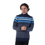 TRİST STAR Erkek Jakar Desenli Balıkçı Yaka Triko Yün Kazak Trist-5319, Lacivert - M