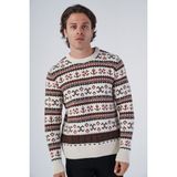 Trist Star Erkek Jakarlı Çapa Desen Bisiklet Yaka Triko Yün Kazak TRIST-5308 - 2XL - Bej