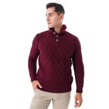 TRİST STAR Erkek Kürklü Dik Yaka Triko Kazak TRIST-5345, Bordo - 2XL