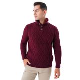 TRİST STAR Erkek Kürklü Dik Yaka Triko Kazak TRIST-5345, Bordo - M