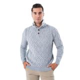 TRİST STAR Erkek Kürklü Dik Yaka Triko Kazak TRIST-5345, Gri - 2XL