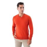 TRİST STAR Erkek Pamuklu V Yaka Triko Kazak Triko-1102, Kiremit - 2XL