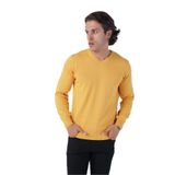 TRİST STAR Erkek Pamuklu V Yaka Triko Kazak Triko-1102, Sarı - 2XL