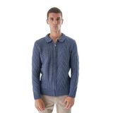 TRİST STAR Erkek Polo Yaka Triko Örme Hırka TRIST-5327, İndigo - XL