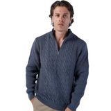 TRİST STAR Erkek Saç Örgülü Dik Yaka Kazak - 5300, İndigo - L