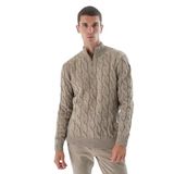 TRİST STAR Erkek Saç Örgülü Yün Triko Kazak TRIST-5339, Vizon - 2XL